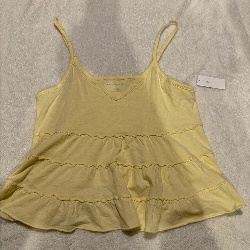 American Eagle Outfitters Yellow Tiered Camisole